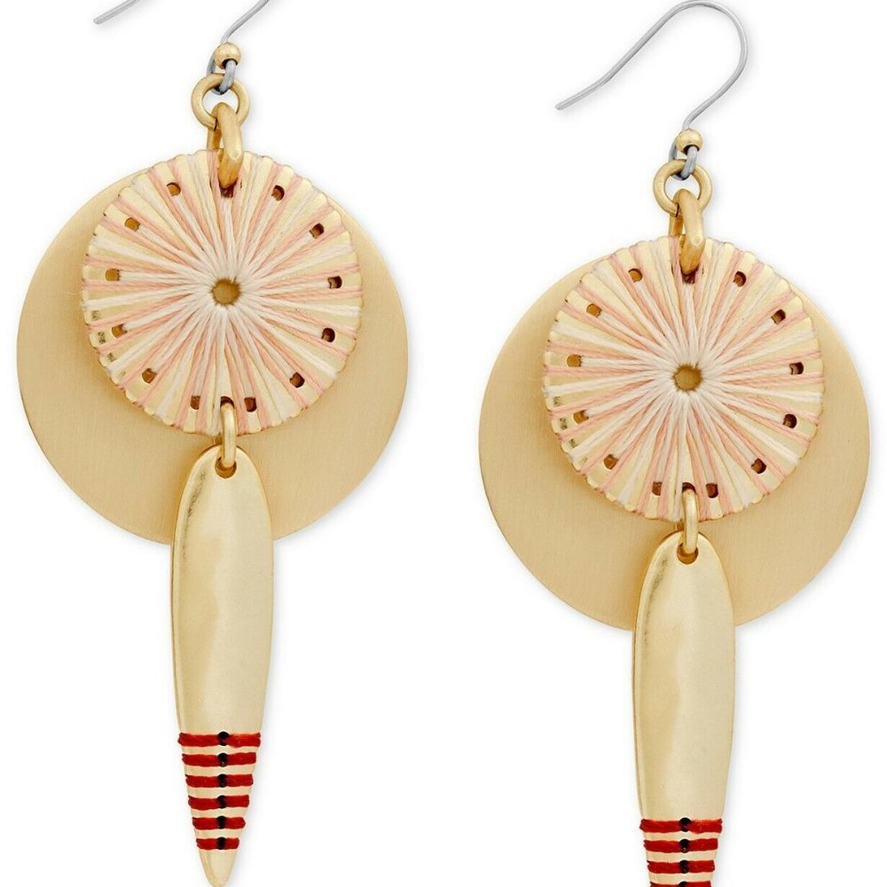Lucky Brand Gold-Tone Threaded Statement Earrings